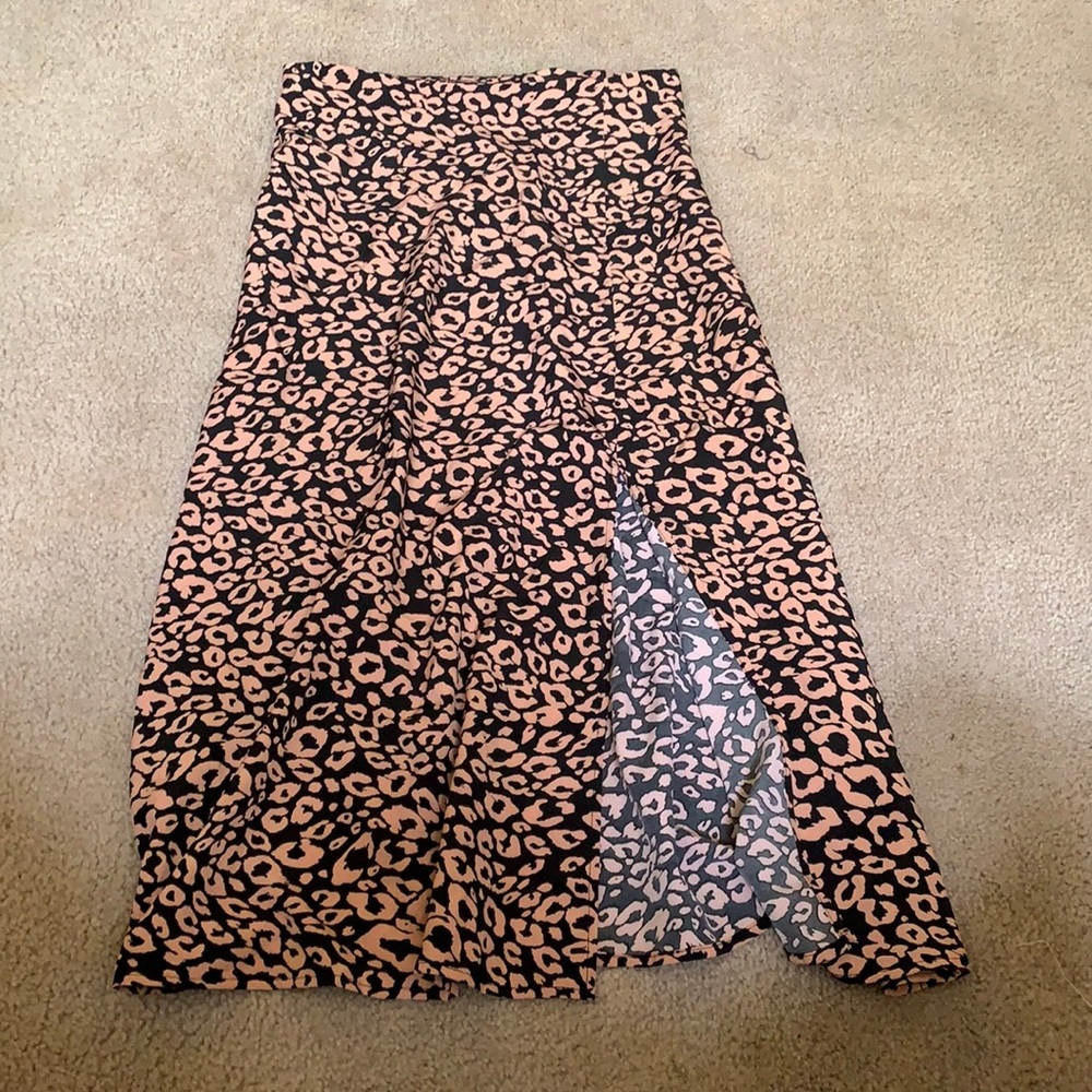 Long animal print skirt